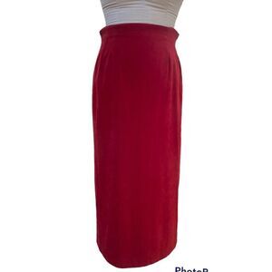Casual Corner Annex Long Skirt Sz. 10 Red Poly/Spandex Blend.